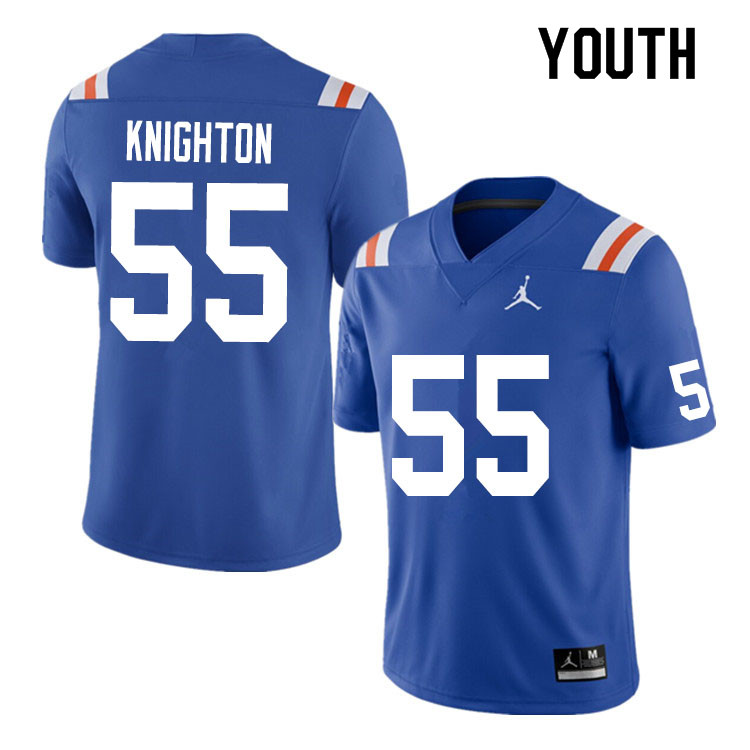 Youth #55 Hayden Knighton Florida Gators College Football Jerseys Sale-Throwback